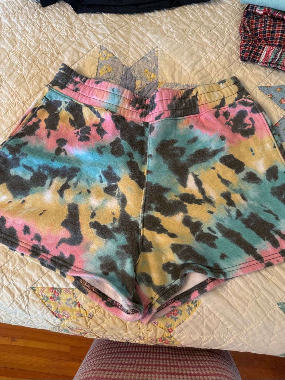 Hollister Tie-Dye Athletic Shorts - Pink, Blue & Yellow